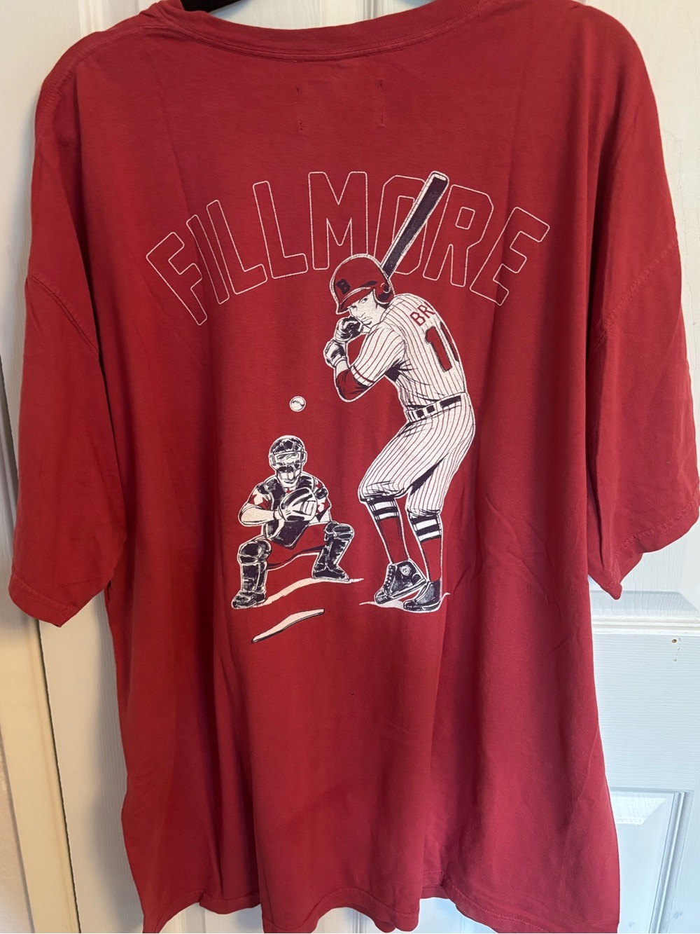 Brooklyn Circus SF Fillmore Vintage Baseball Red Crew Neck T-Shirt, XXL